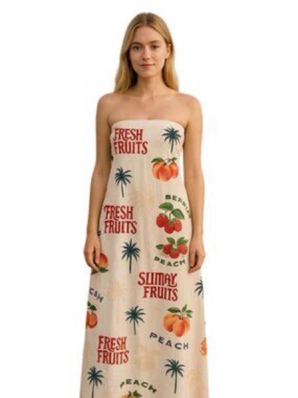 Anthropologie Paper Heart Fresh Fruit Maxi Dress